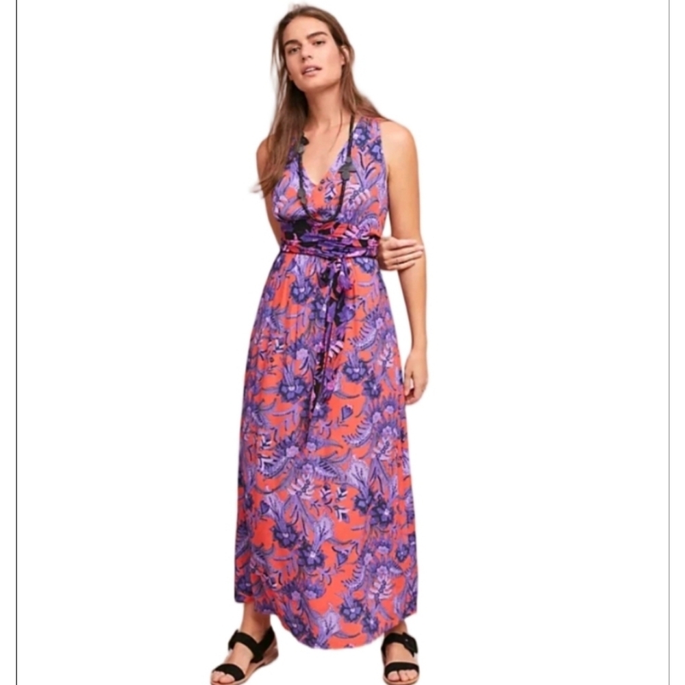 Anthropologie Vibrant Floral Maxi Dress - Picture 2 of 10